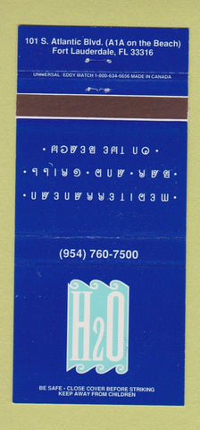 Matchbook Cover - H2O Restaurant Fort Lauderdale FL 30 Strike