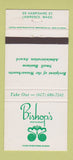 Matchbook Cover - Bishop's Restaurant Lawrence MA 30 Strike