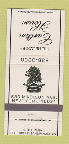 Matchbook Cover - Helmsey Carlton House New York City WEAR 30 Strike