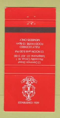 Matchbook Cover - Tudor Club London England UK WEAR 30 Strike