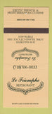 Matchbook Cover - Le Triomphe Restaurant Long Island City NY 30 Strike