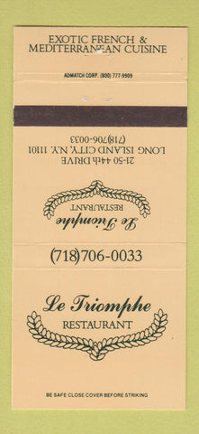 Matchbook Cover - Le Triomphe Restaurant Long Island City NY 30 Strike