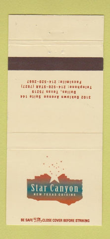 Matchbook Cover - Star Canyon Dallas TX 30 Strike
