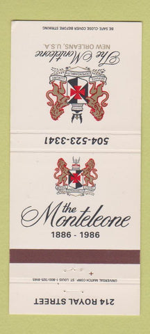 Matchbook Cover - The Monteleone Hotel New Orleans LA 1986 30 Strike