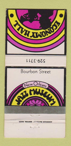Matchbook Cover - Economy Hall Jazz Museum New Orleans LA 30 Strike