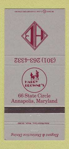 Matchbook Cover - Harry Browne's Annapolis MD restaurant 30 Strike