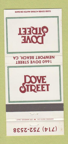 Matchbook Cover - Dove Street Newport Beach CA 30 Strike