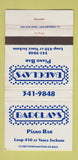 Matchbook Cover - Barclay's Piano Bar San Antonio TX 30 Strike