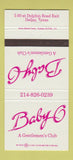 Matchbook Cover - Baby G Strip Club Dallas TX 30 Strike