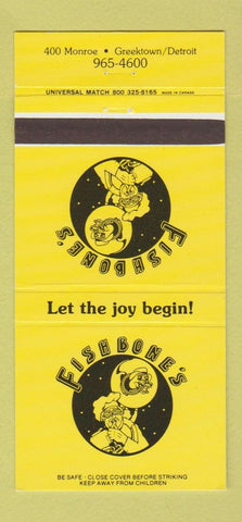 Matchbook Cover - Fishbone's Restaurant Detroit MI 30 Strike