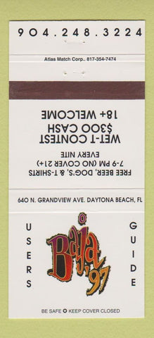Matchbook Cover - Baja 97 User Guide Daytona Beach FL 30 Strike