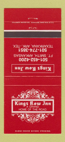 Matchbook Cover - Kings Row Inn Fort Smith Texarkana AR TX 30 Strike