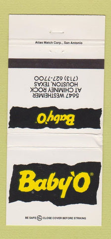 Matchbook Cover - Baby O Houston TX WEAR 30 Strike