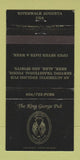 Matchbook Cover - King George Pub Augusta GA 30 Strike