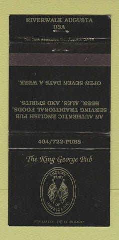 Matchbook Cover - King George Pub Augusta GA 30 Strike
