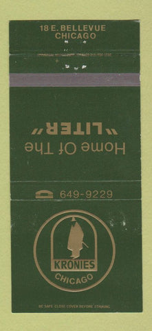 Matchbook Cover - Kronies Chicago IL 30 Strike