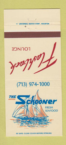 Matchbook Cover - The Schooner Seafood Houston TX WEAR 30 Strike