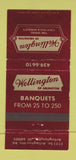 Matchbook Cover - Wellington Restaurant Arlington Heights IL 30 Strike