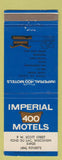 Matchbook Cover - Imperial 400 Motels Fond Du Lac WI