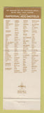 Matchbook Cover - Imperial 400 Motels Fond Du Lac WI