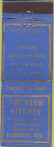 Matchbook Cover - Farm Kitchen Fried Chicken Baraboo WI