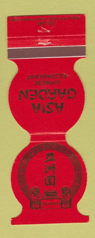 Matchbook Cover - Asia Garden Chinese Anchorage AK