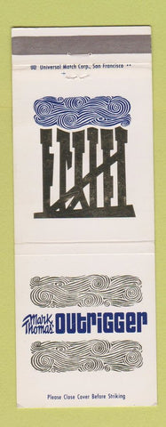 Matchbook Cover - Mark Thomas' Outrigger Monterey CA Tiki