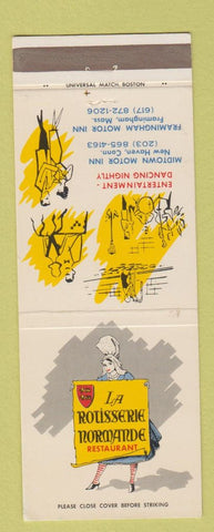 Matchbook Cover - La Rotisserie Normande Framingham MA New Haven CT
