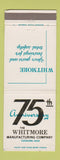 Matchbook Cover - Whitmore Manufacturing 75th Cleveland OH WEAR