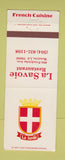 Matchbook Cover - La Savoie Restaurant Metairie LA