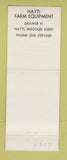 Matchbook Cover - Massey Ferguson Tractors Hayti MO WEAR
