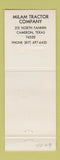 Matchbook Cover - Massey Ferguson Tractors Cameron TX WEAR