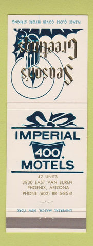 Matchbook Cover - Imperial 400 Motels Christmas Phoenix AZ