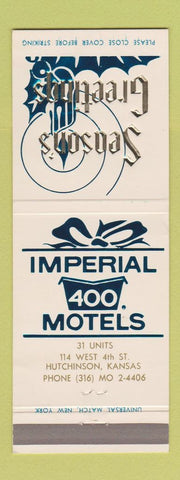 Matchbook Cover - Imperial 400 Motels Christmas Hutchinson KS