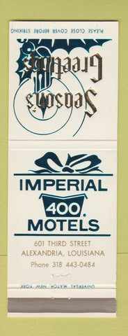 Matchbook Cover - Imperial 400 Motels Christmas Alexandria LA
