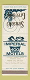 Matchbook Cover - Imperial 400 Motels Christmas Helena MT