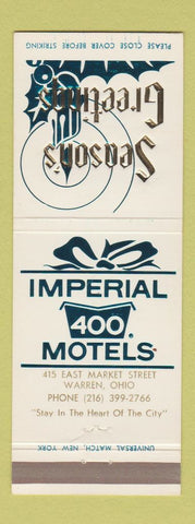 Matchbook Cover - Imperial 400 Motels Christmas Helena MT