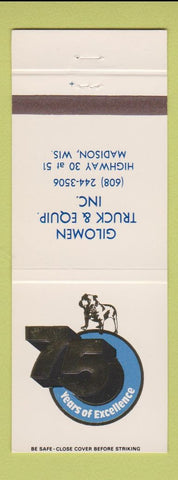 Matchbook Cover - Mack Trucks 75th Gilmore Madison WI