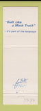 Matchbook Cover - Mack Trucks 75th Princeton WV
