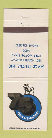 Matchbook Cover - Mack Trucks 75th Fort Worth TX