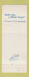 Matchbook Cover - Mack Trucks 75th Tupelo MS Memphis TN