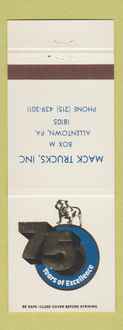 Matchbook Cover - Mack Trucks 75th Allentown PA