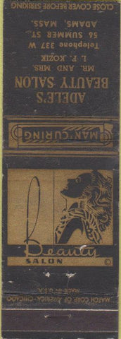 Matchbook Cover - Adele's Beauty Salon Adams MA girlie WEAR