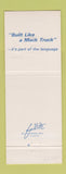 Matchbook Cover - Mack Trucks 75th New York City