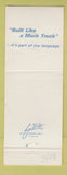 Matchbook Cover - Mack Trucks 75th Vineland NJ