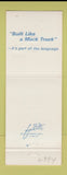 Matchbook Cover - Mack Trucks 75th Bridgewater NJ Arlington TX Atlanta GA