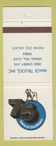 Matchbook Cover - Mack Trucks 75th Signal Hill CA