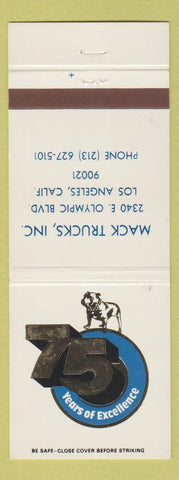 Matchbook Cover - Mack Trucks 75th Los Angeles CA