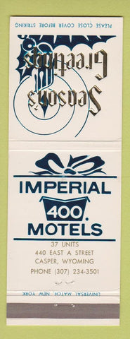 Matchbook Cover - Imperial 400 Motels Christmas Casper WY