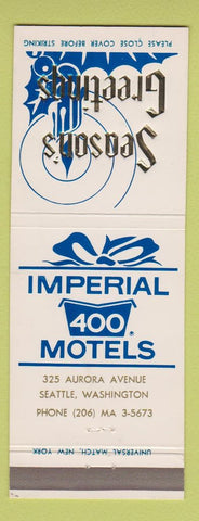 Matchbook Cover - Imperial 400 Motels Christmas Seattle WA